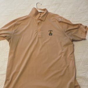 Peter Millar Summer Comfort Orange Striped Stretch Golf Polo Shirt Ballybunion